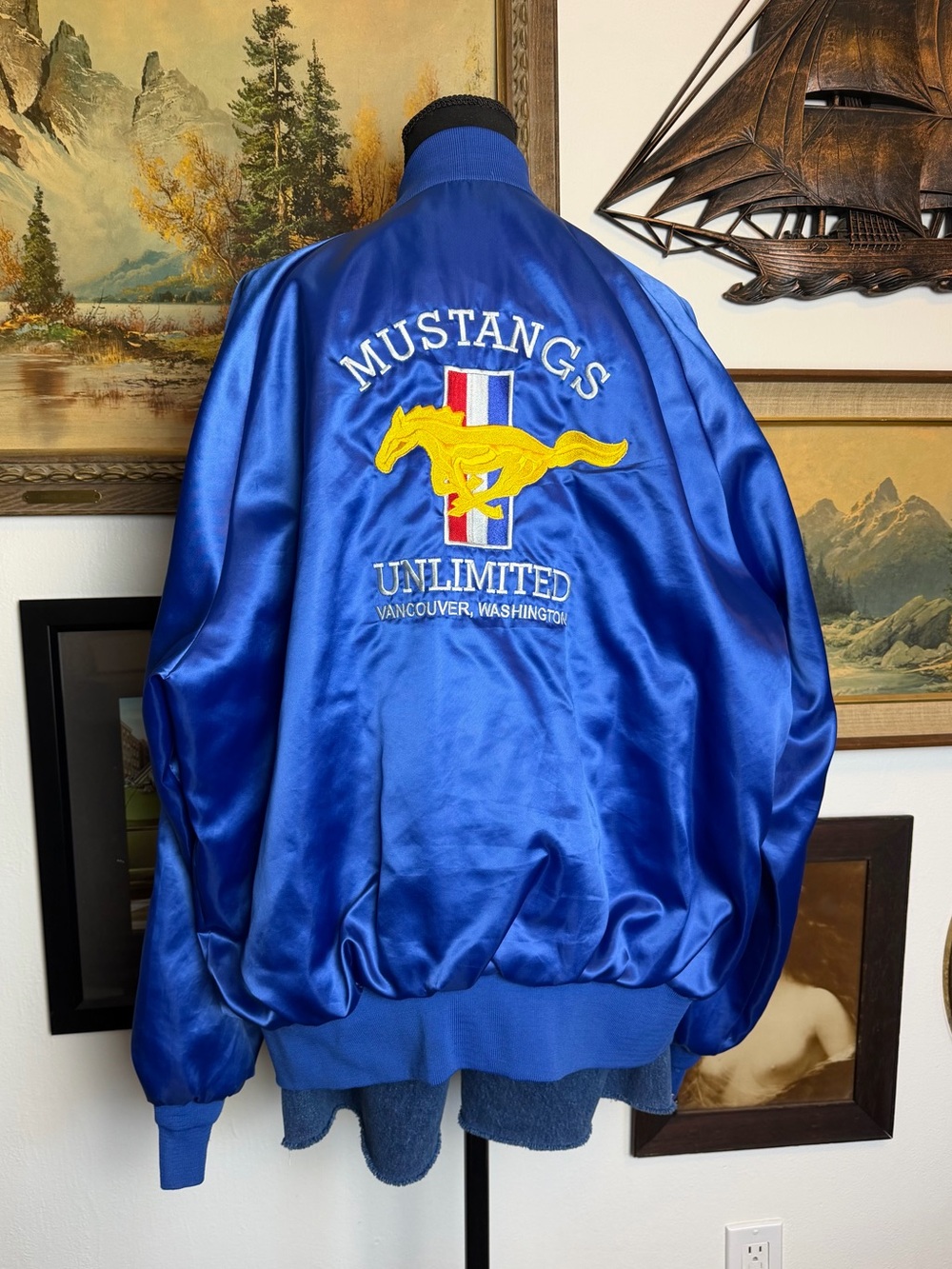 Vintage Mustang Unlimited Satin Jacket Men’s XL